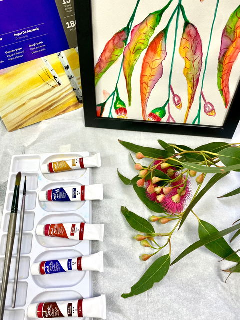 Watercolour Paint & Sip Class: Eucalyptus Leaves - New Castle Holiday 0