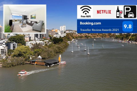 Amazing River View - 3 Bedroom Apartment - Brisbane CBD - Netflix - Fast Wifi - Carpark - New Castle Holiday 0
