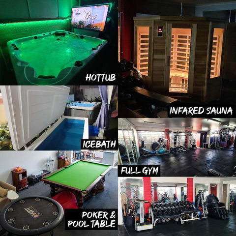 Hot Tub, Ice Bath, Gym, Sauna, Pool Table Coorparoo Haven - New Castle Holiday 0